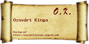 Ozsvárt Kinga névjegykártya